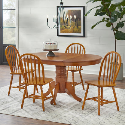 Ensemble de salle à manger Simple Living Carolina 5 pièces en bois massif de style farmhouse avec rallonge