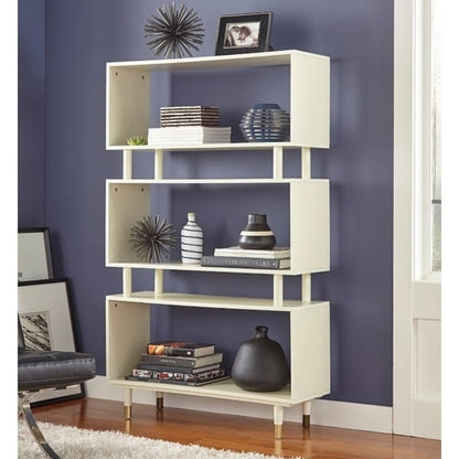 Étagère à livres 3 niveaux Simple Living Margo, style moderne du milieu du siècle - 151,1 cm (H) x 91,4 cm (L) x 30 cm (P)