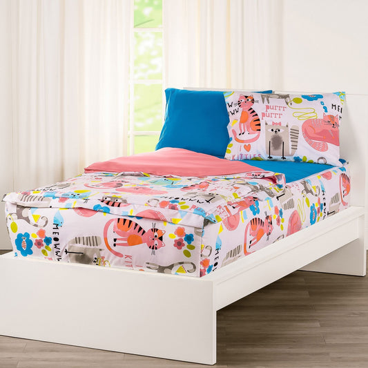 Ensemble de literie Siscovers I Heart Cats Bunkie Deluxe avec fermeture éclair