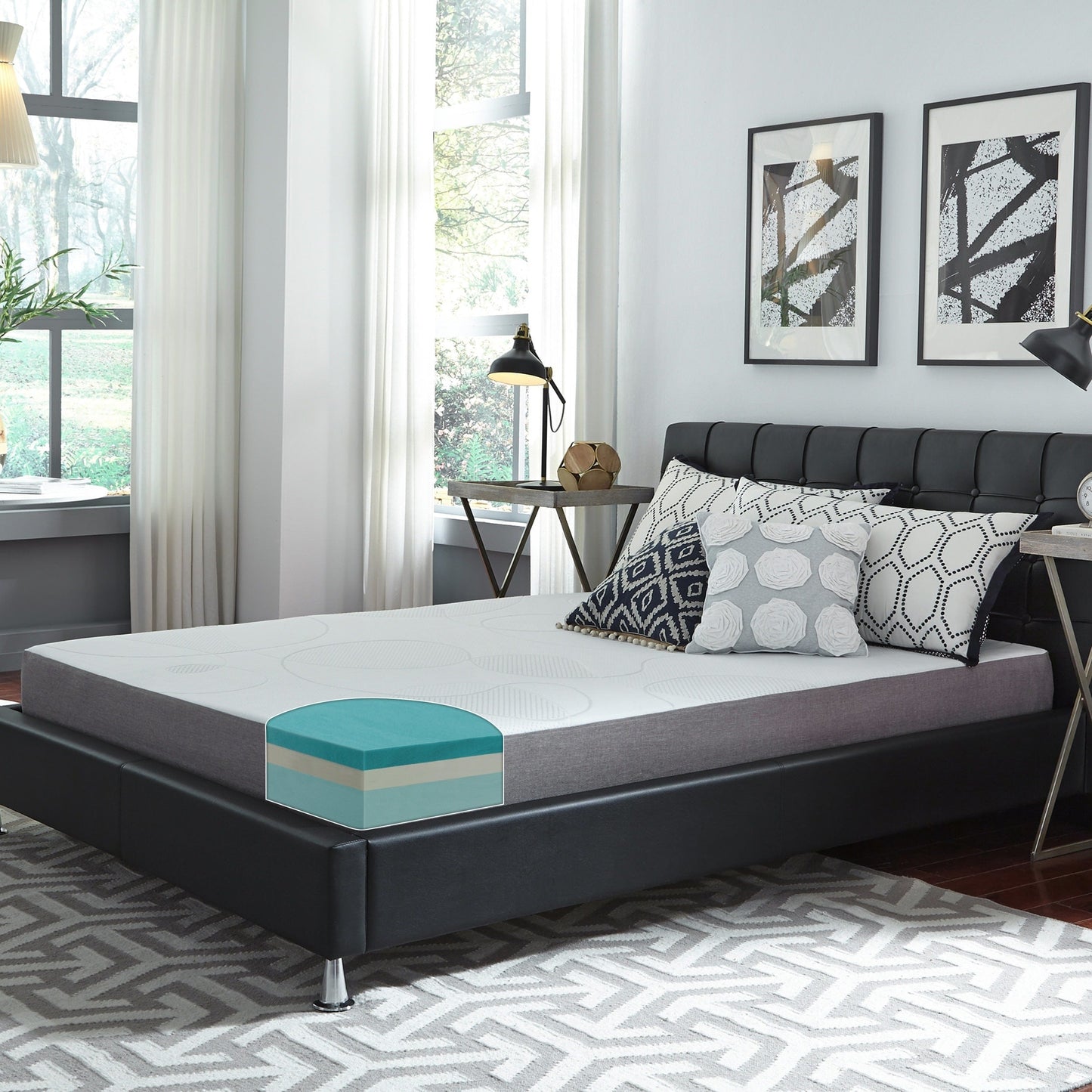 Slumber Solutions - Matelas en mousse à mémoire de forme avec gel, 8 pouces, choisissez votre niveau de confort.