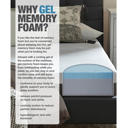 Matelas en mousse à mémoire de forme au gel de 30 cm (12 pouces) Slumber Solutions Essentials