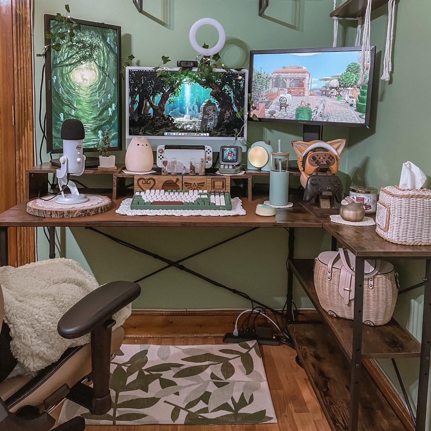 Bureau en forme de L avec étagères de rangement, bureau d'ordinateur d'angle.