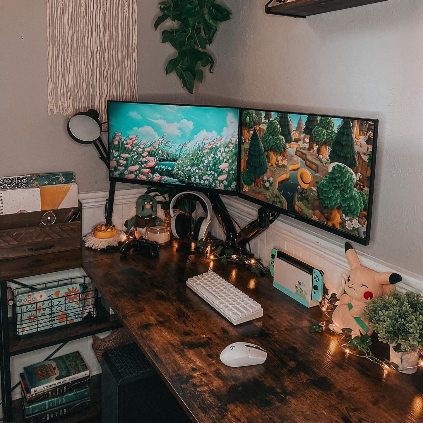 Bureau en forme de L avec étagères de rangement, bureau d'ordinateur d'angle.