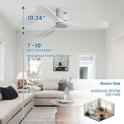 Ventilateur de plafond Sofucor à montage encastré de 52 pouces avec télécommande, moteur réversible, éclairage intégré en option.