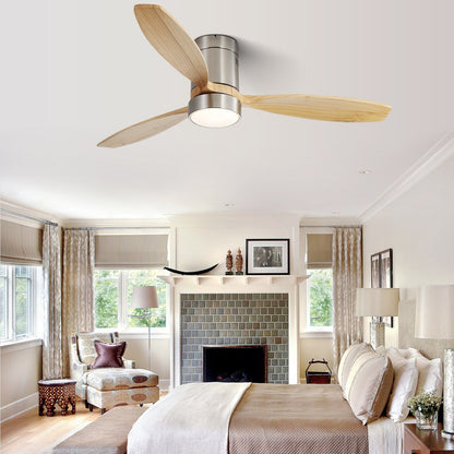 Ventilateur de plafond Sofucor à montage encastré de 52 pouces avec télécommande, moteur réversible, éclairage intégré en option.
