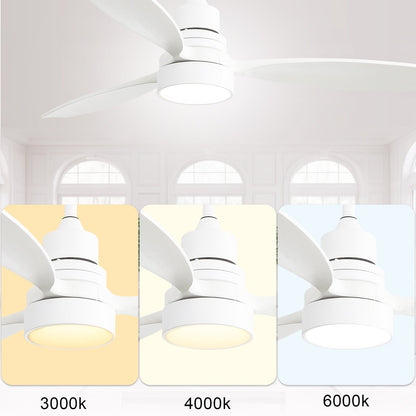 Ventilateur de plafond intérieur en bois Sofucor 52 avec télécommande, éclairage intégré en option.