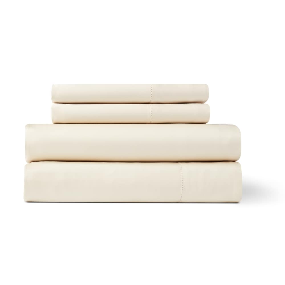 Jeu de draps en rayonne de bambou respirante, couleur unie, avec poches profondes.