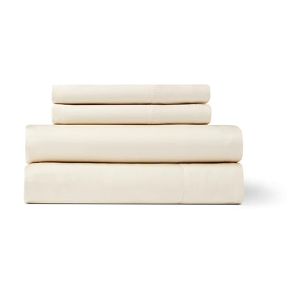 Jeu de draps en rayonne de bambou respirante, couleur unie, avec poches profondes.