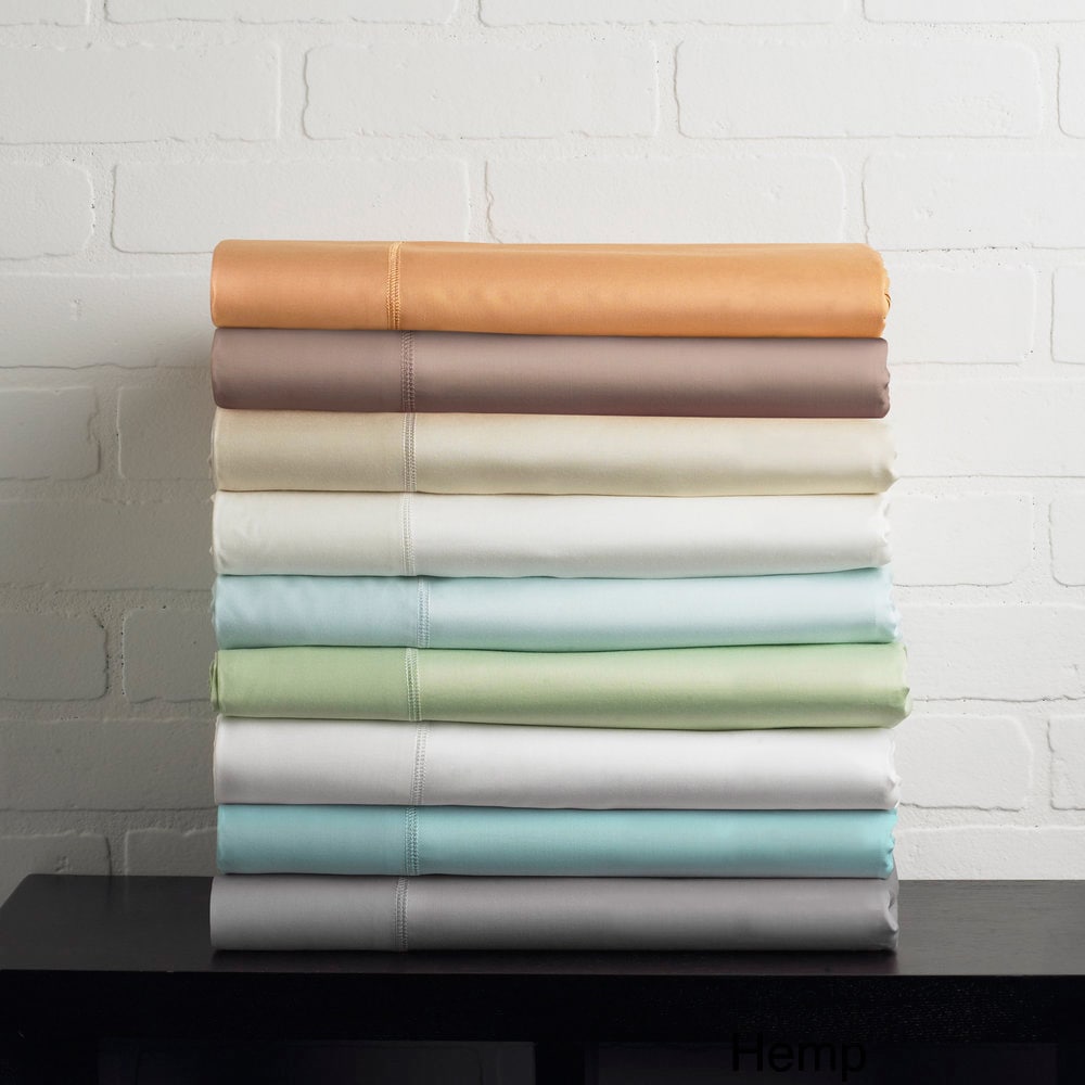 Jeu de draps en rayonne de bambou respirante, couleur unie, avec poches profondes.