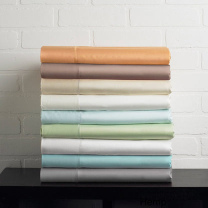 Jeu de draps en rayonne de bambou respirante, couleur unie, avec poches profondes.