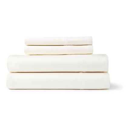Jeu de draps en rayonne de bambou respirante, couleur unie, avec poches profondes.