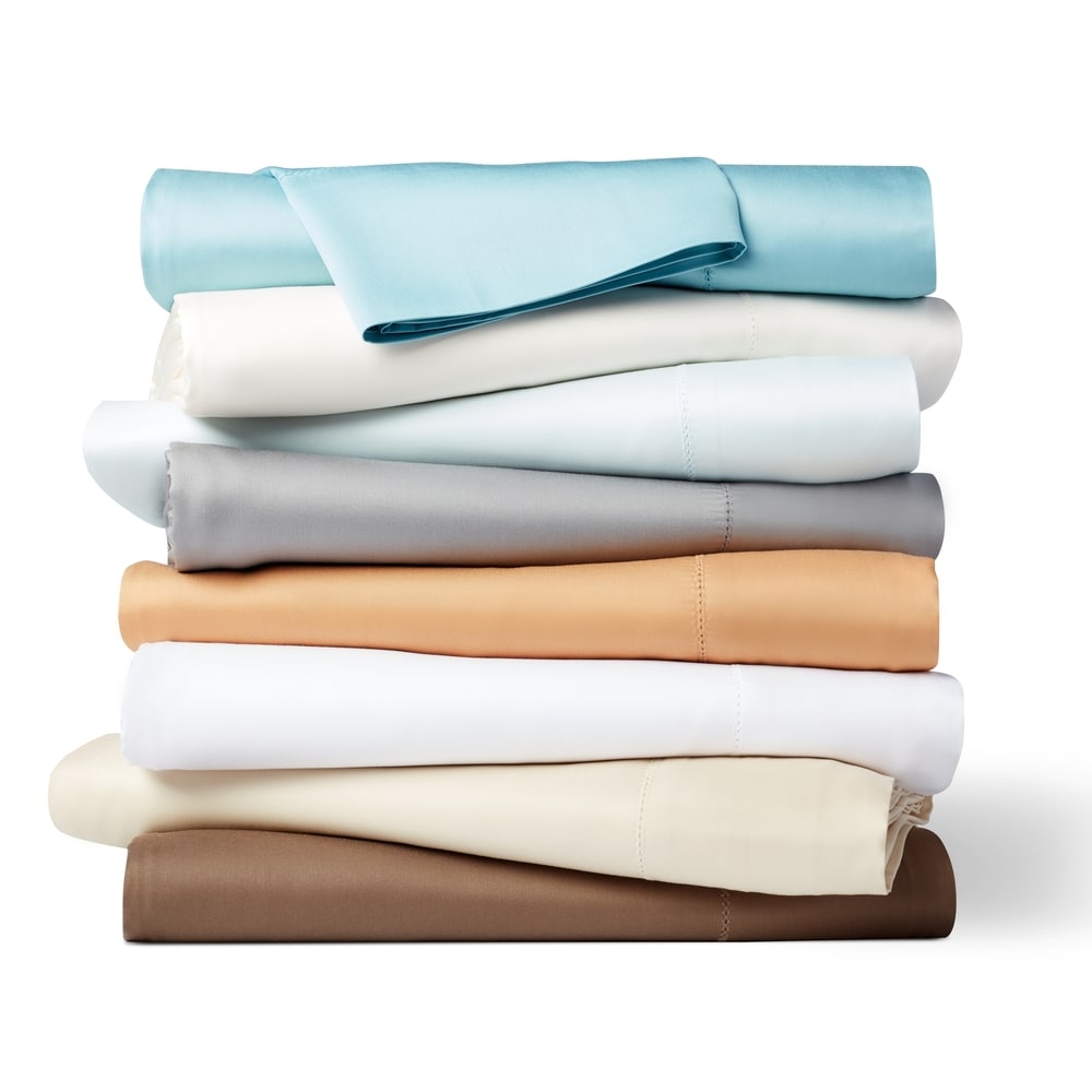 Jeu de draps en rayonne de bambou respirante, couleur unie, avec poches profondes.