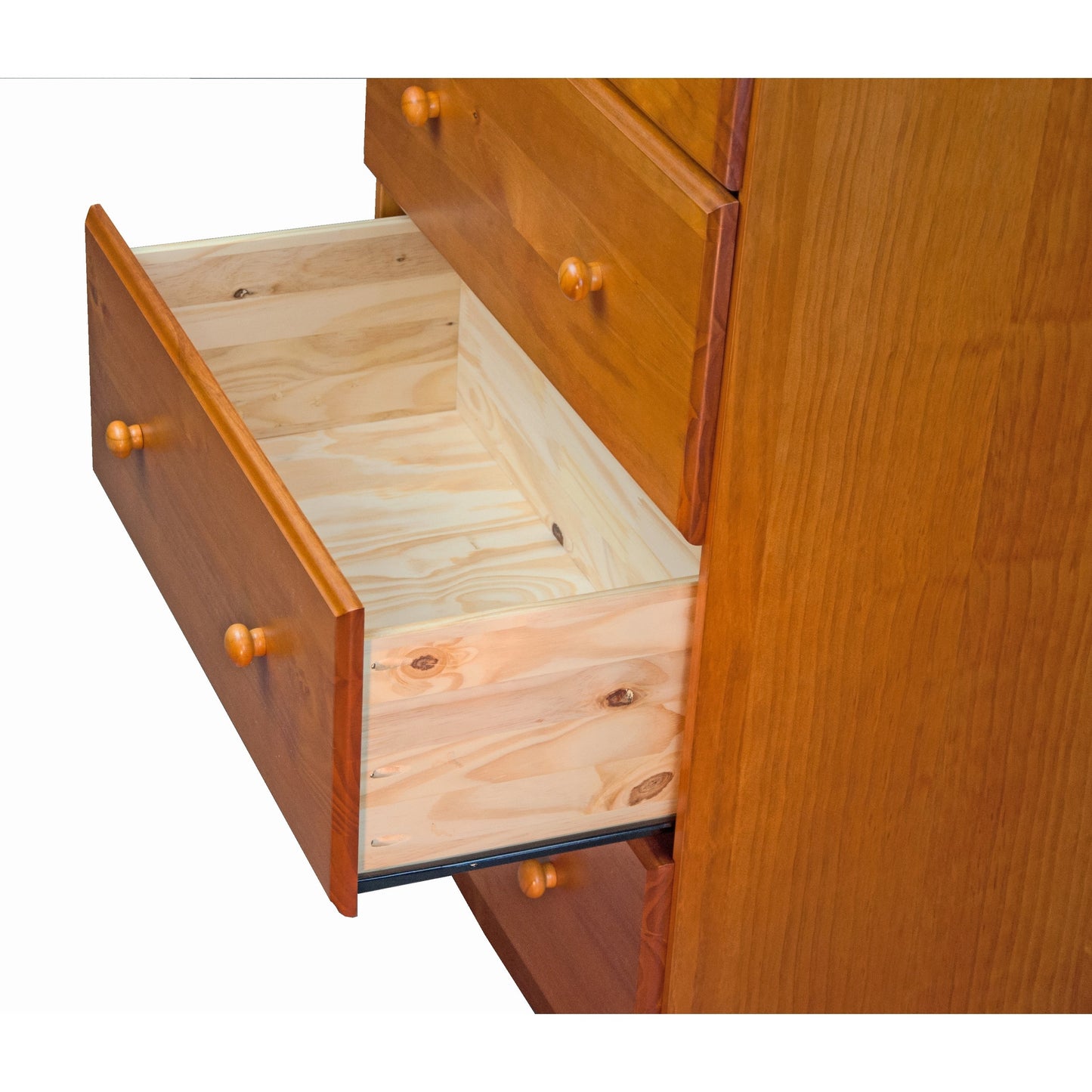 Palace Imports Coffre à 5 grands tiroirs en bois massif 100 %, avec serrure et poignées en métal ou en bois