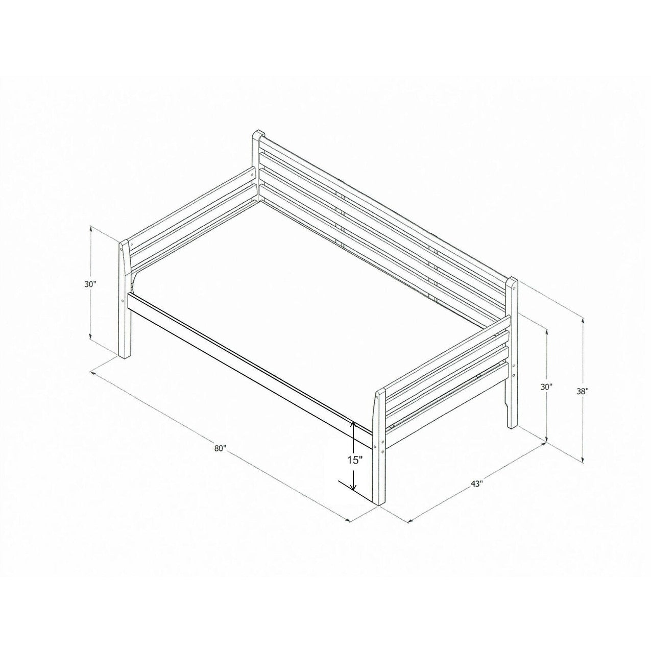 Canapé-lit Somette de style bohème avec lit escamotable supplémentaire (matelas non inclus)
