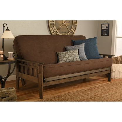 Ensemble futon Somette Tucson taille standard en noyer rustique avec matelas