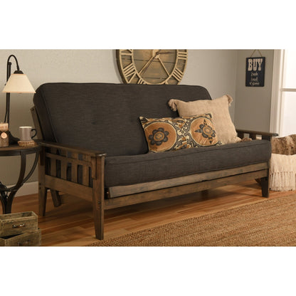 Ensemble futon Somette Tucson taille standard en noyer rustique avec matelas