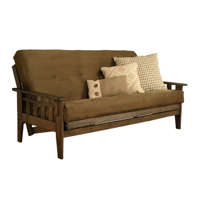Ensemble futon Somette Tucson taille standard en noyer rustique avec matelas