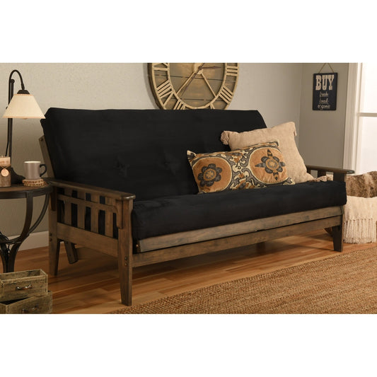 Ensemble futon Somette Tucson taille standard en noyer rustique avec matelas