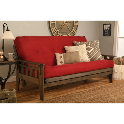 Ensemble futon Somette Tucson taille standard en noyer rustique avec matelas