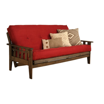 Ensemble futon Somette Tucson taille standard en noyer rustique avec matelas