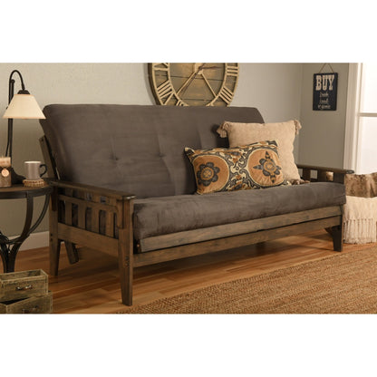 Ensemble futon Somette Tucson taille standard en noyer rustique avec matelas