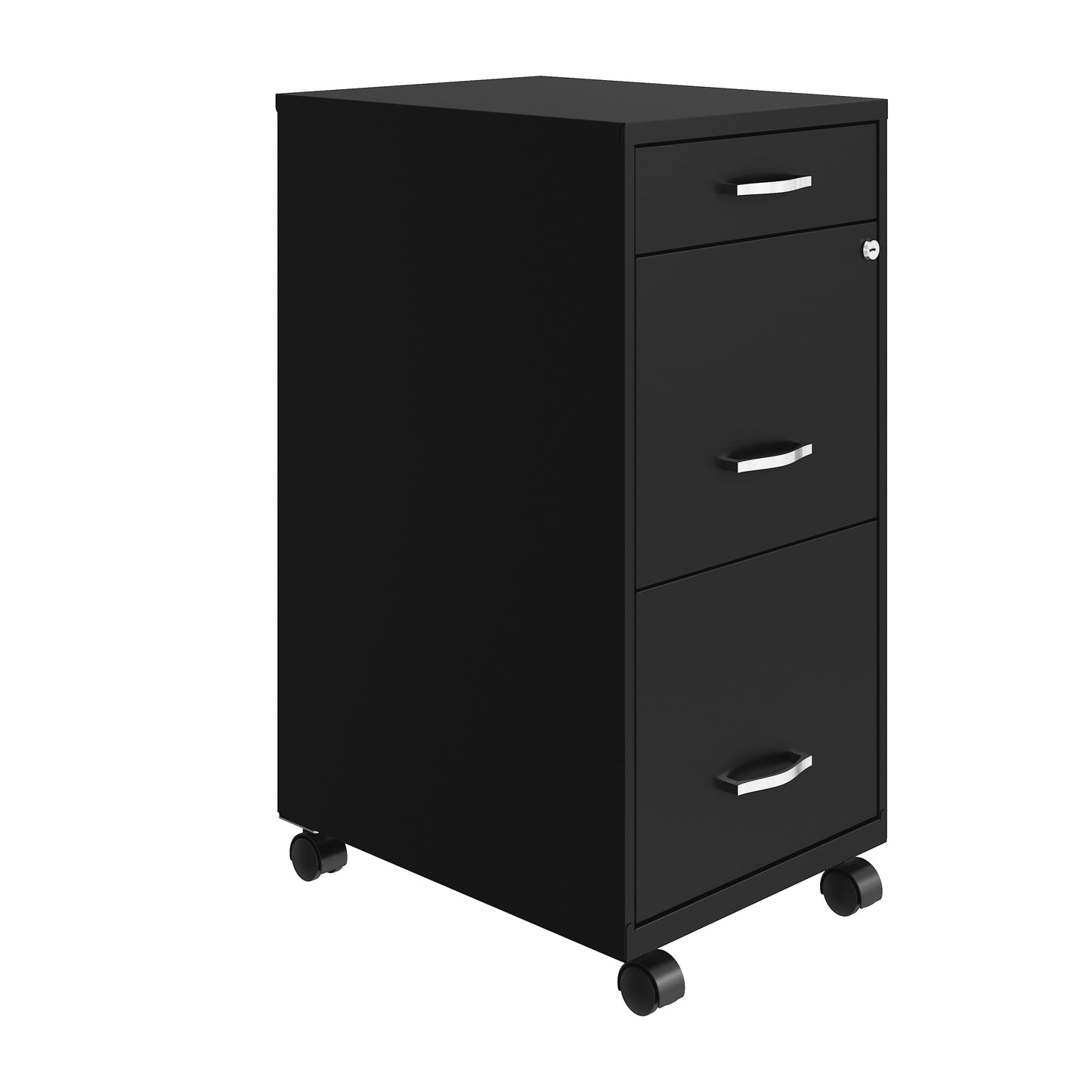 Armoire à dossiers métallique Space Solutions à 3 tiroirs, profondeur de 18 pouces