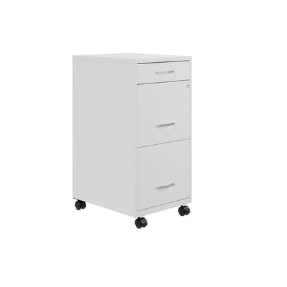 Armoire à dossiers métallique Space Solutions à 3 tiroirs, profondeur de 18 pouces