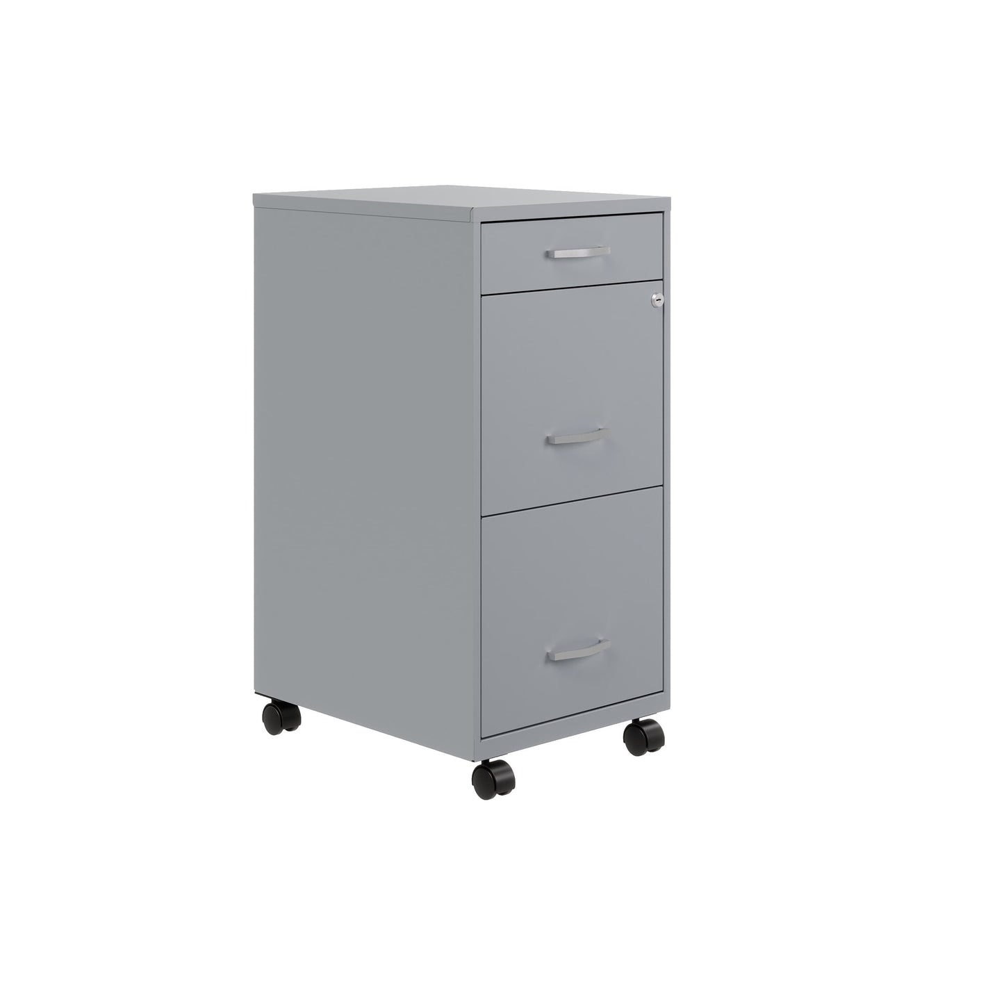Armoire à dossiers métallique Space Solutions à 3 tiroirs, profondeur de 18 pouces