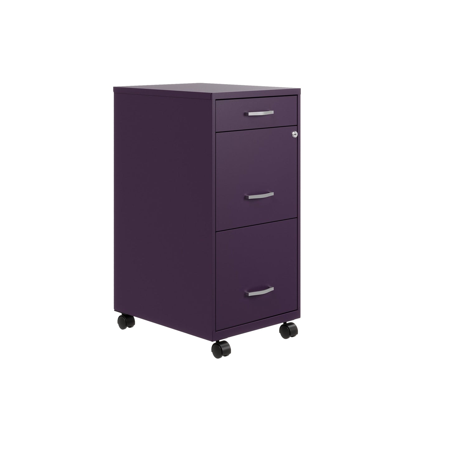 Armoire à dossiers métallique Space Solutions à 3 tiroirs, profondeur de 18 pouces
