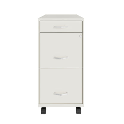 Armoire à dossiers métallique Space Solutions à 3 tiroirs, profondeur de 18 pouces