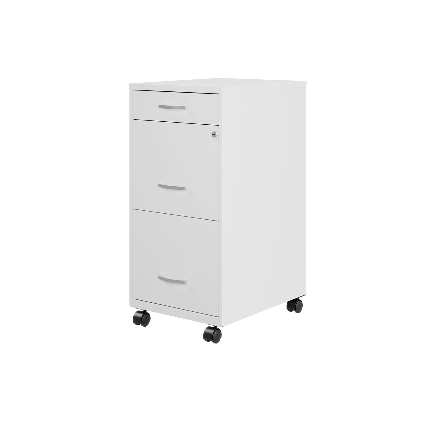 Armoire à dossiers métallique Space Solutions à 3 tiroirs, profondeur de 18 pouces
