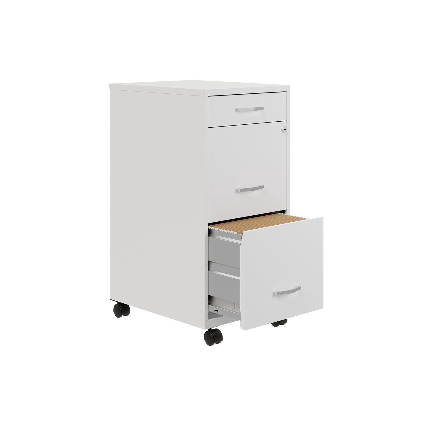 Armoire à dossiers métallique Space Solutions à 3 tiroirs, profondeur de 18 pouces
