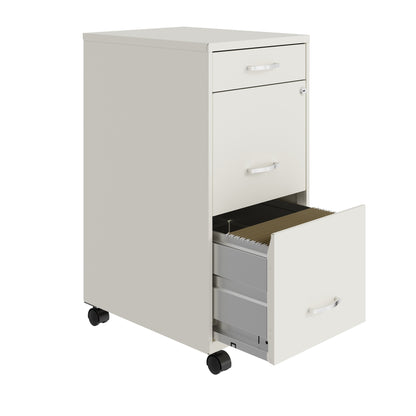 Armoire à dossiers métallique Space Solutions à 3 tiroirs, profondeur de 18 pouces
