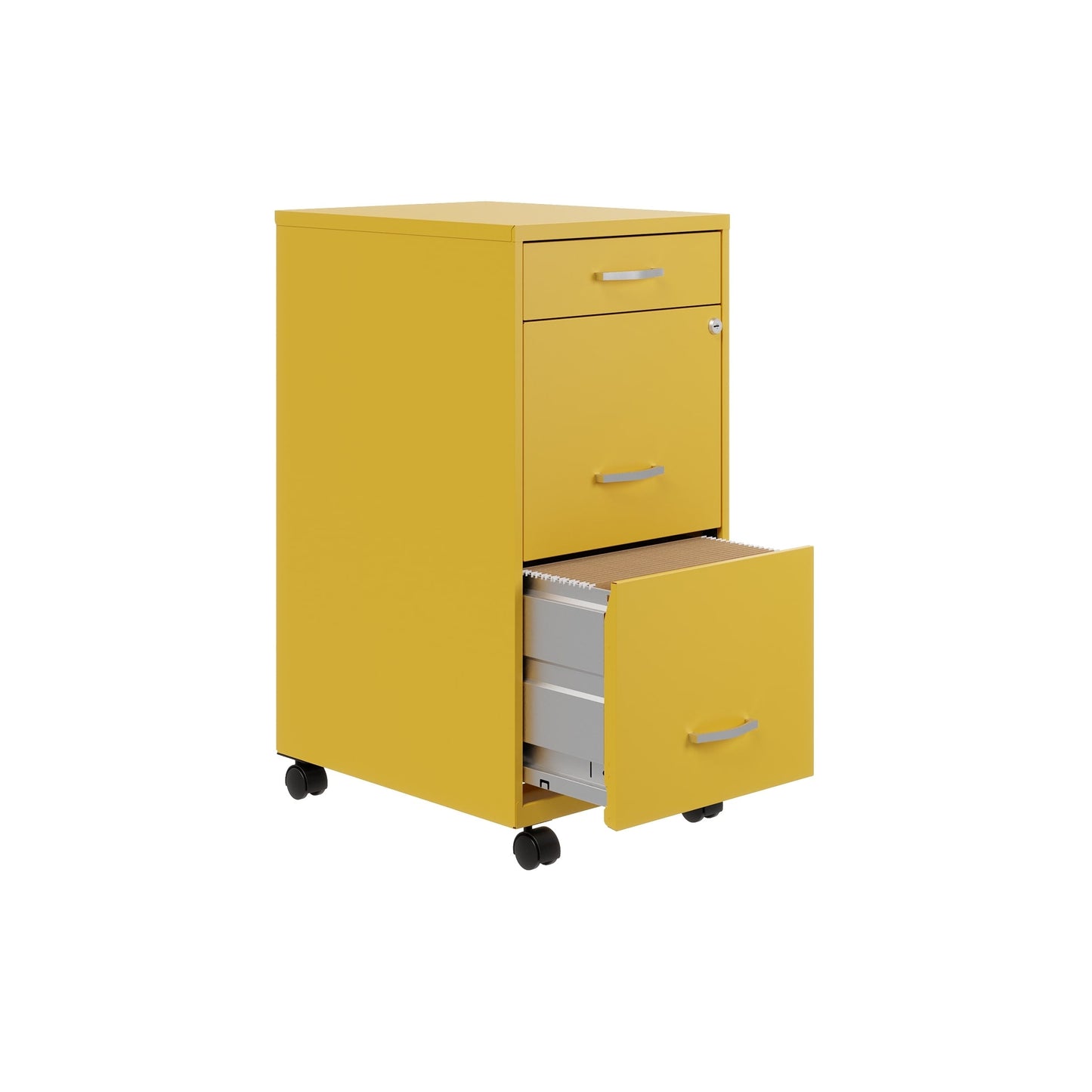 Armoire à dossiers métallique Space Solutions à 3 tiroirs, profondeur de 18 pouces