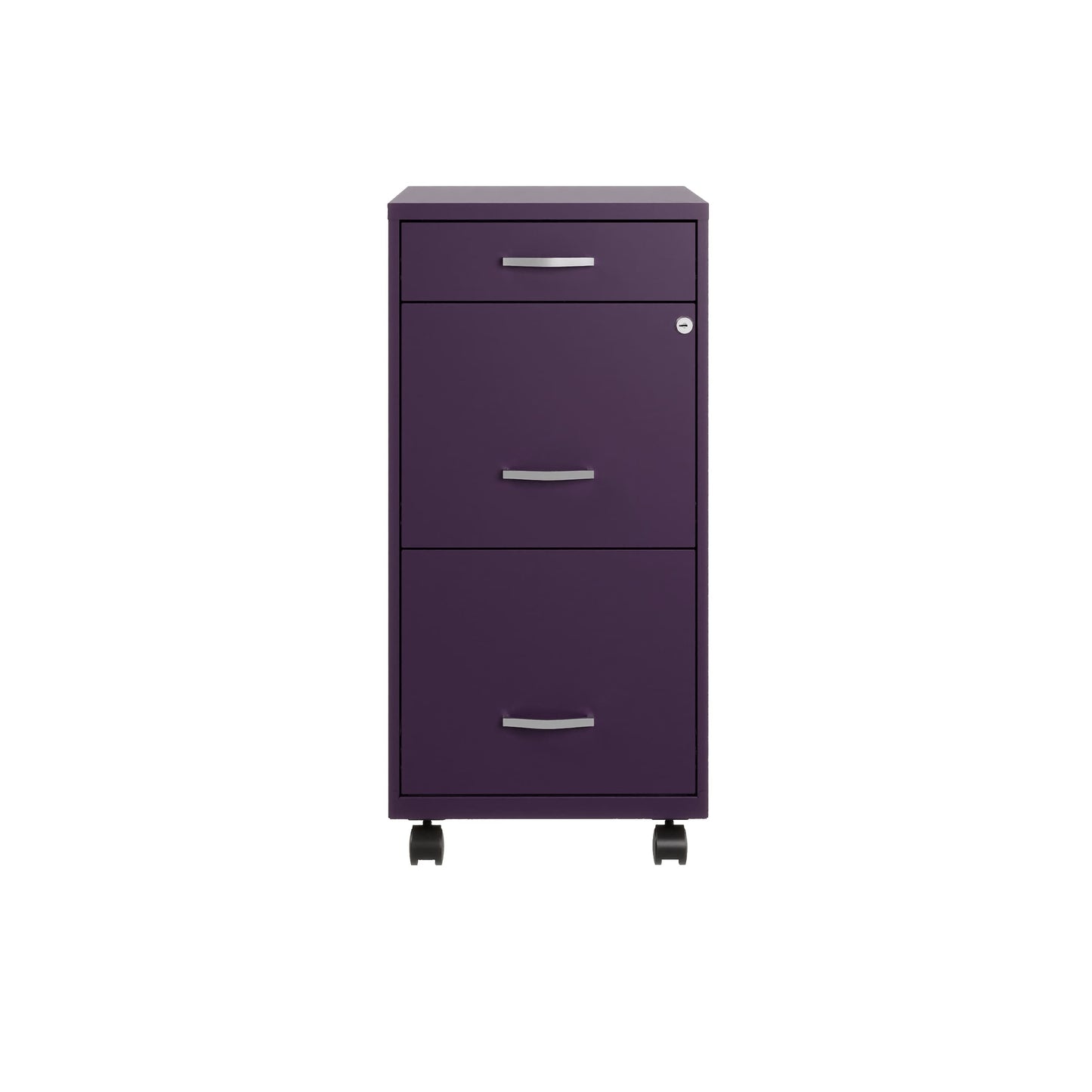 Armoire à dossiers métallique Space Solutions à 3 tiroirs, profondeur de 18 pouces