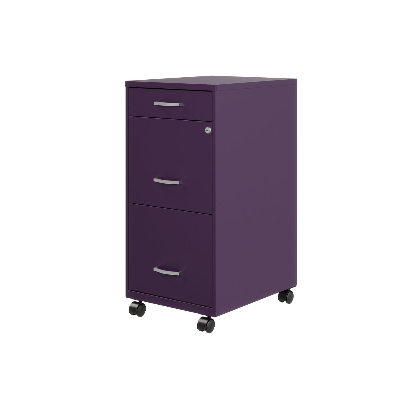 Armoire à dossiers métallique Space Solutions à 3 tiroirs, profondeur de 18 pouces