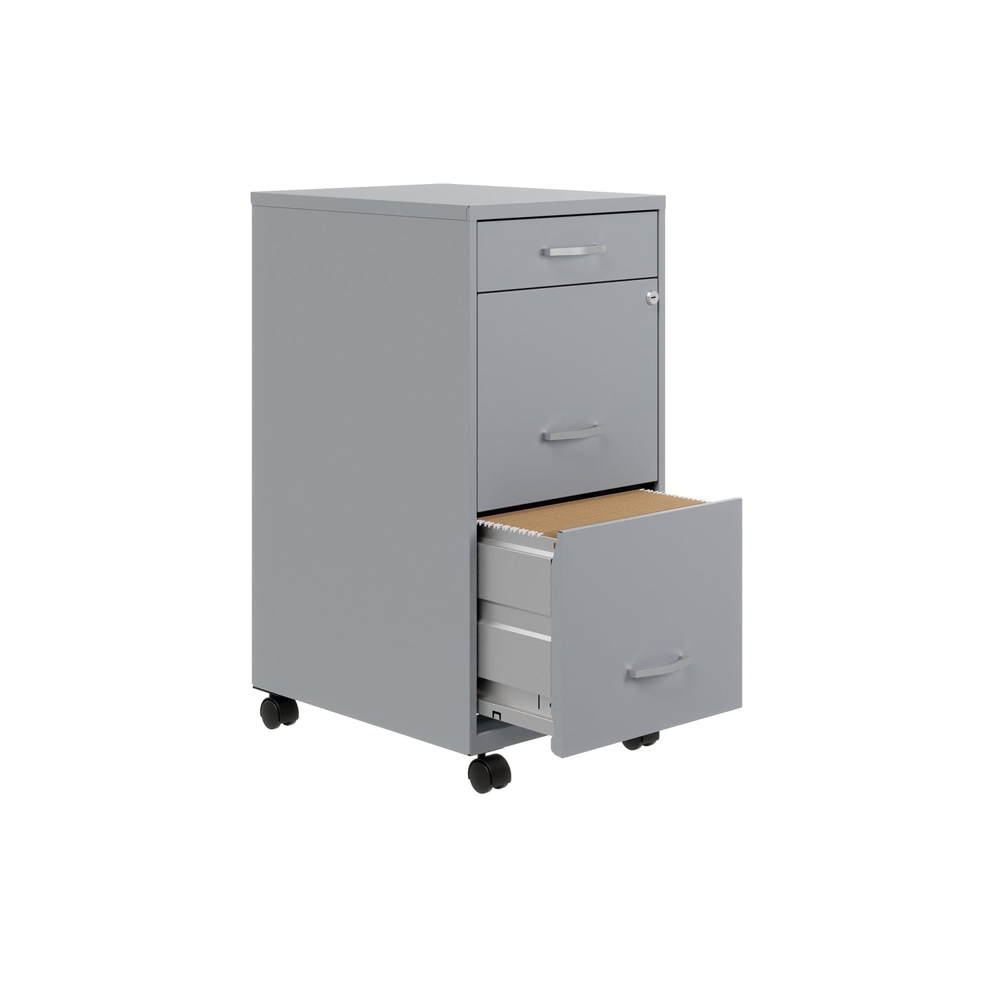 Armoire à dossiers métallique Space Solutions à 3 tiroirs, profondeur de 18 pouces