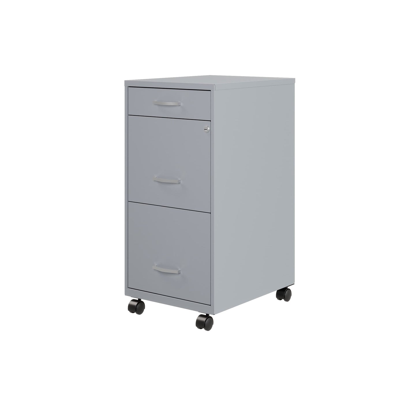 Armoire à dossiers métallique Space Solutions à 3 tiroirs, profondeur de 18 pouces