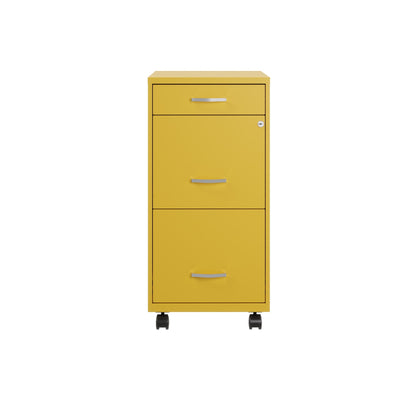 Armoire à dossiers métallique Space Solutions à 3 tiroirs, profondeur de 18 pouces