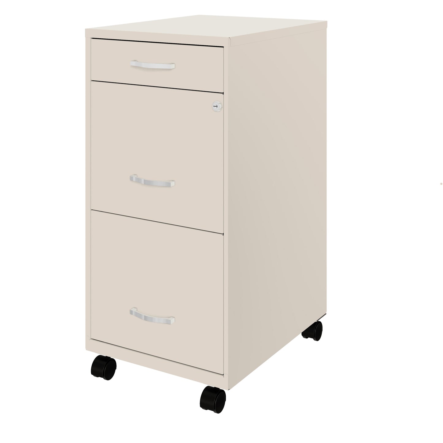 Armoire à dossiers métallique Space Solutions à 3 tiroirs, profondeur de 18 pouces