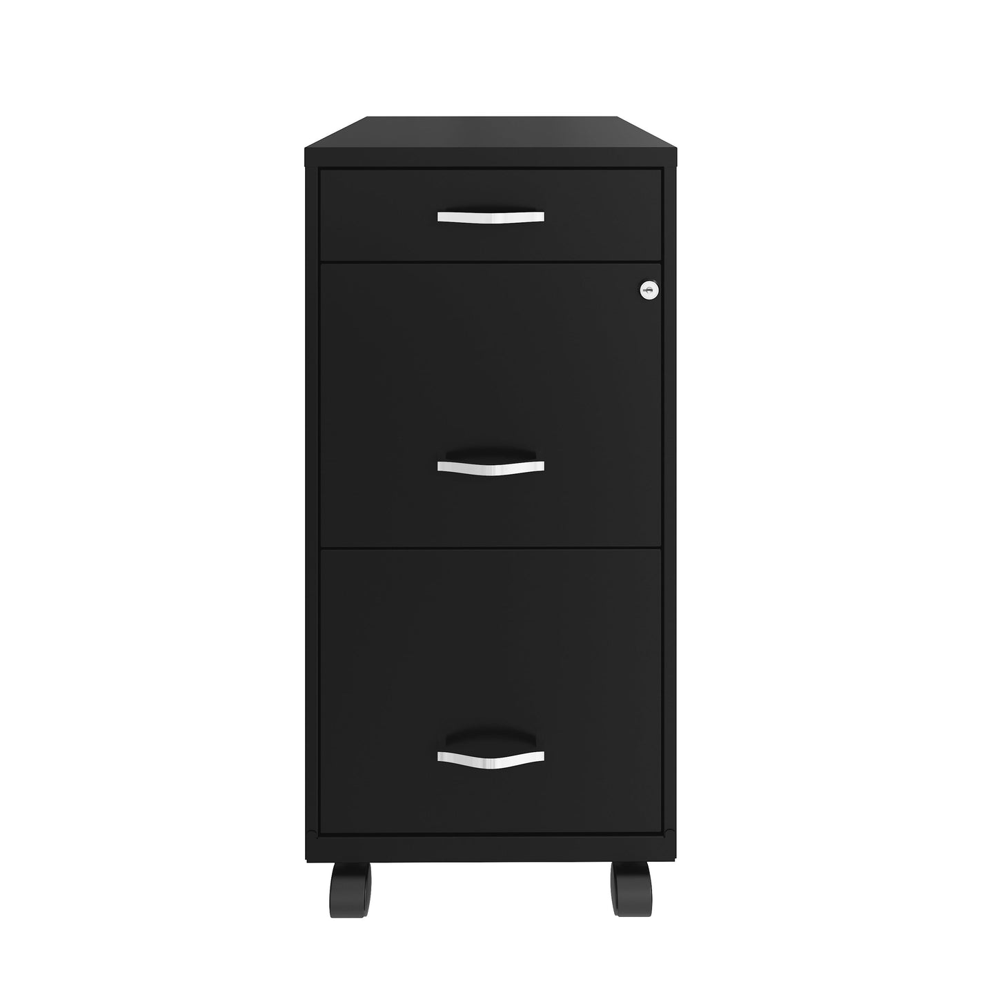 Armoire à dossiers métallique Space Solutions à 3 tiroirs, profondeur de 18 pouces