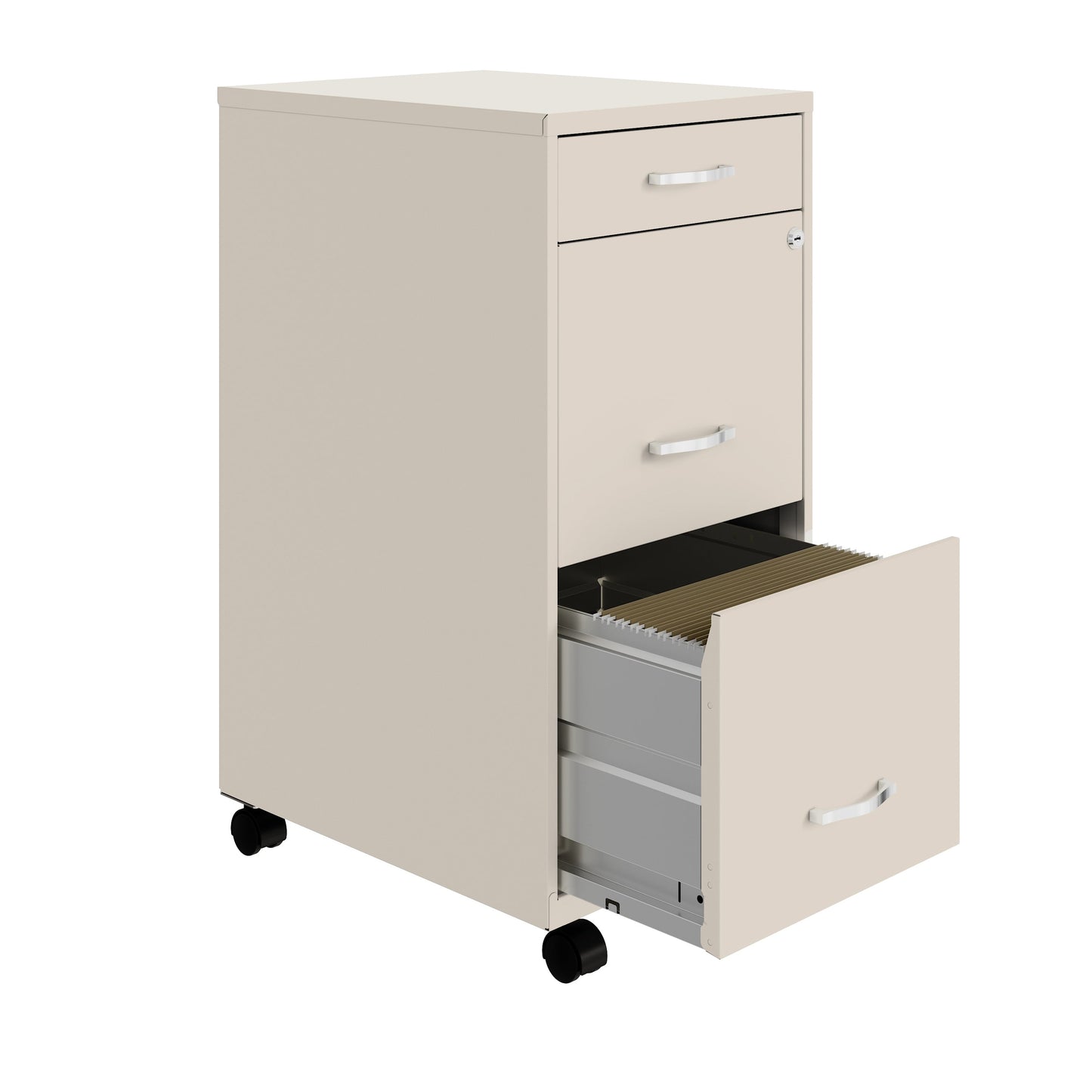 Armoire à dossiers métallique Space Solutions à 3 tiroirs, profondeur de 18 pouces