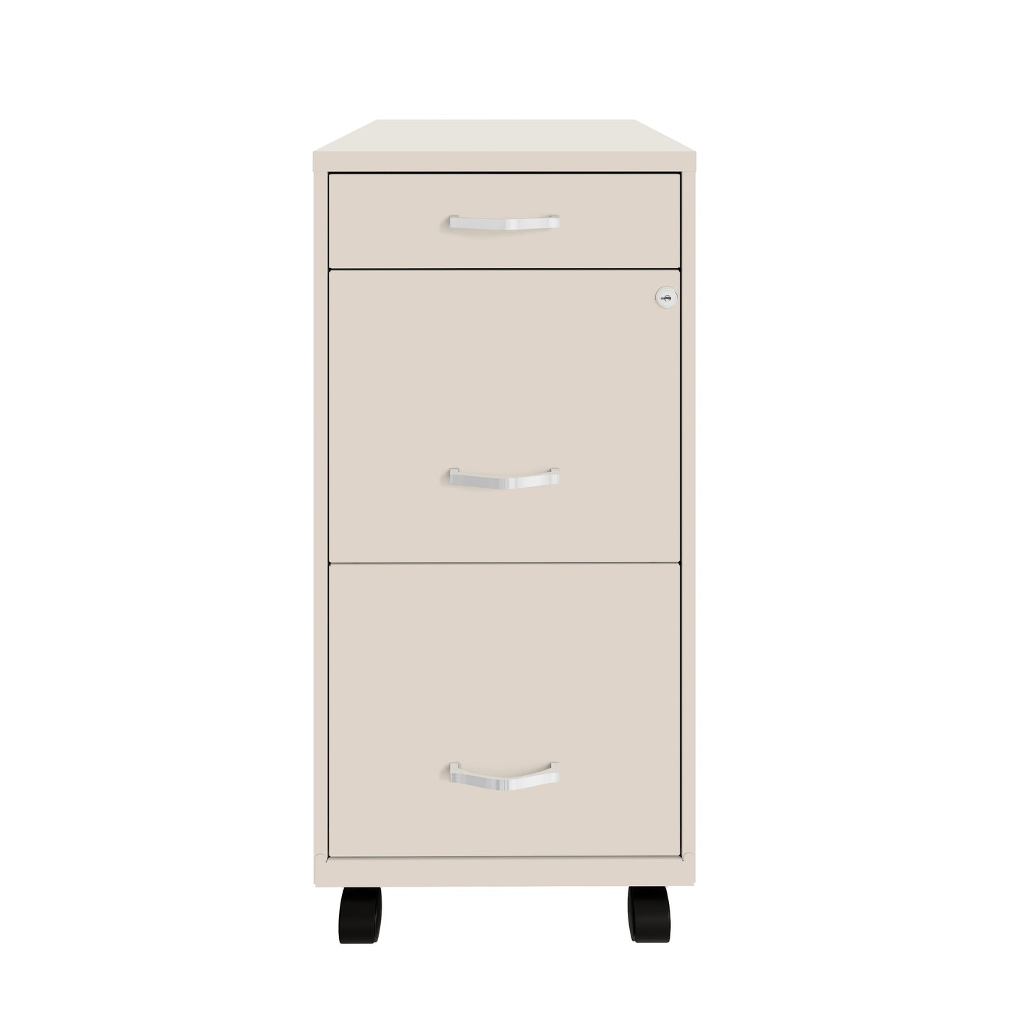 Armoire à dossiers métallique Space Solutions à 3 tiroirs, profondeur de 18 pouces