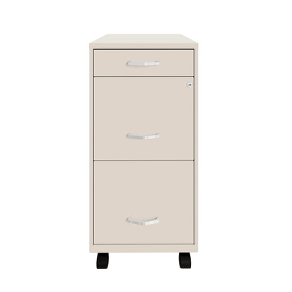 Armoire à dossiers métallique Space Solutions à 3 tiroirs, profondeur de 18 pouces