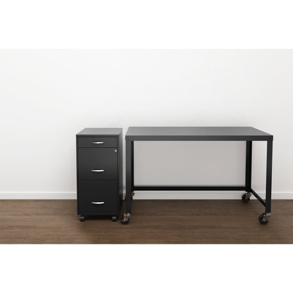 Armoire à dossiers métallique Space Solutions à 3 tiroirs, profondeur de 18 pouces