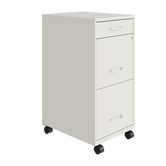 Armoire à dossiers métallique Space Solutions à 3 tiroirs, profondeur de 18 pouces