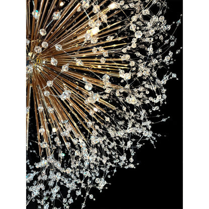 Luminaire à suspension en cristal à motif d'étoile, 47 pouces de large