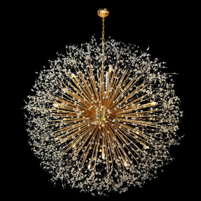 Luminaire à suspension en cristal à motif d'étoile, 47 pouces de large