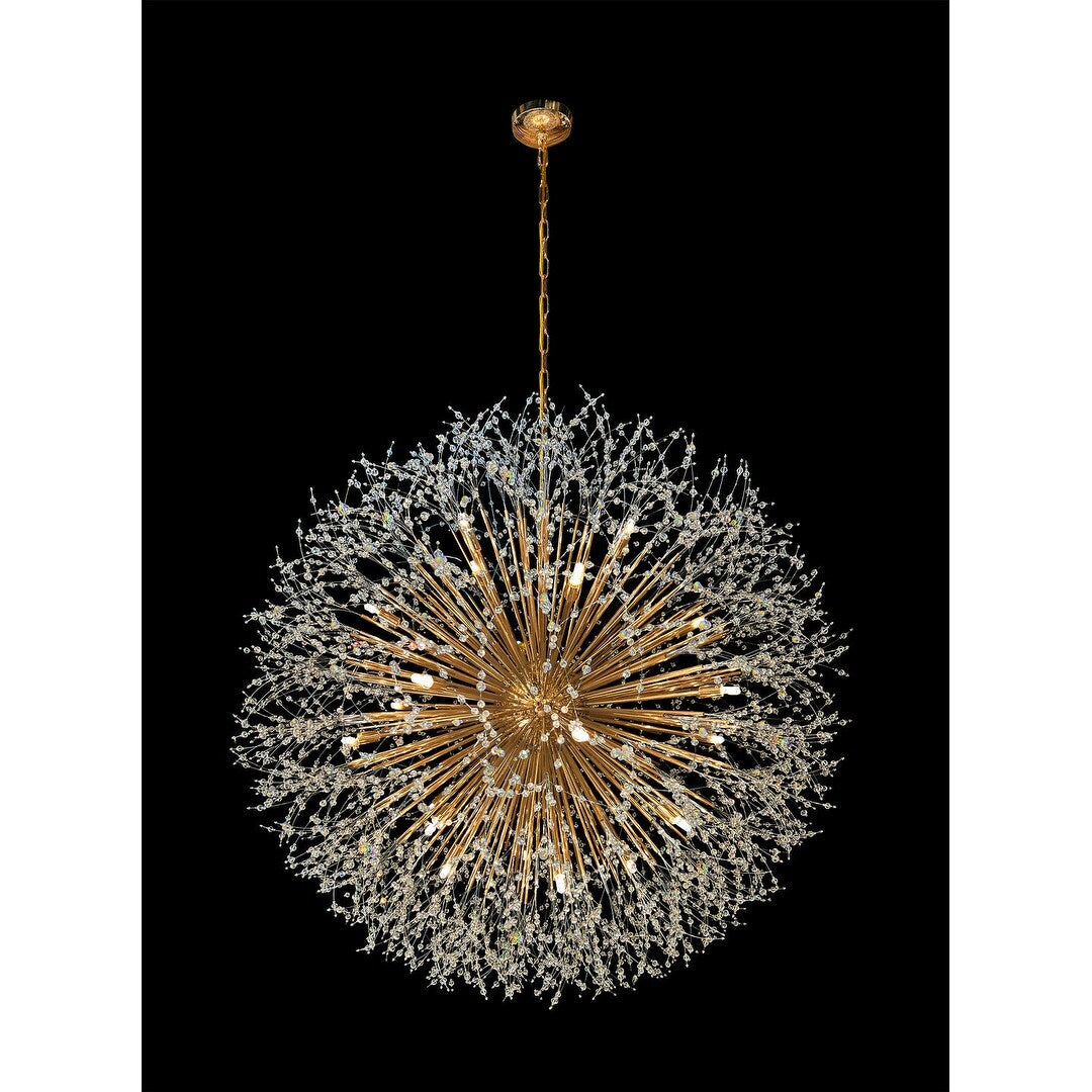 Luminaire à suspension en cristal à motif d'étoile, 47 pouces de large