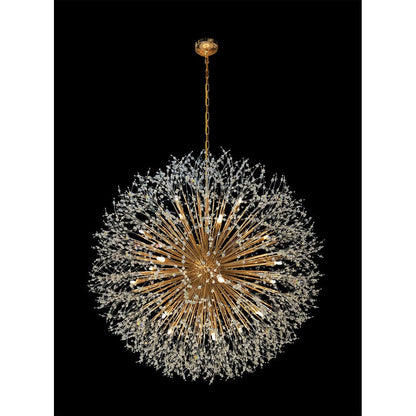 Luminaire à suspension en cristal à motif d'étoile, 47 pouces de large